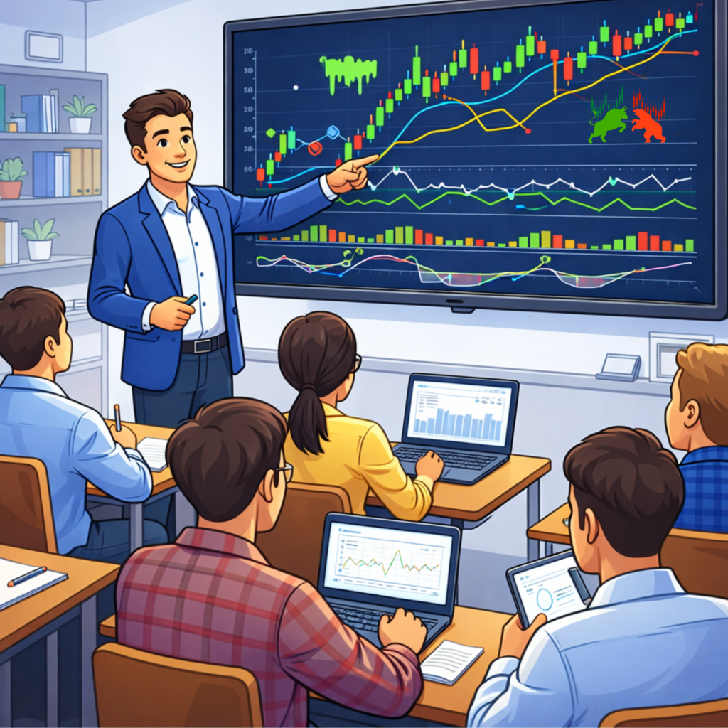 Stock market training classroom